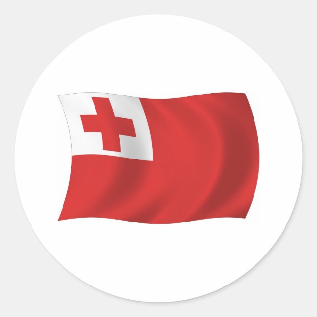 Autocollant du drapeau des Tonga (Devant)