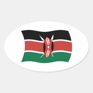 Autocollant du drapeau du Kenya