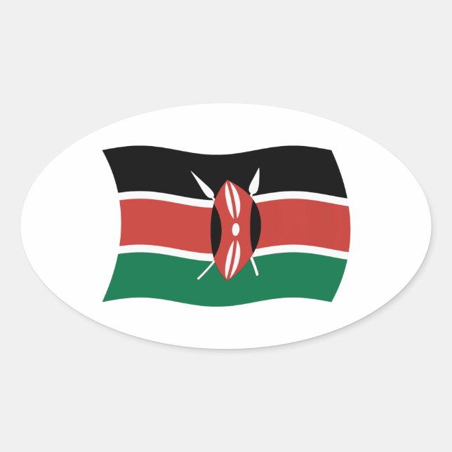 Autocollant du drapeau du Kenya (Devant)