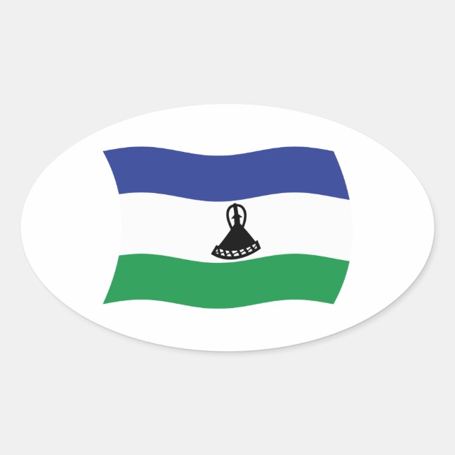 Autocollant du drapeau du Lesotho (Devant)