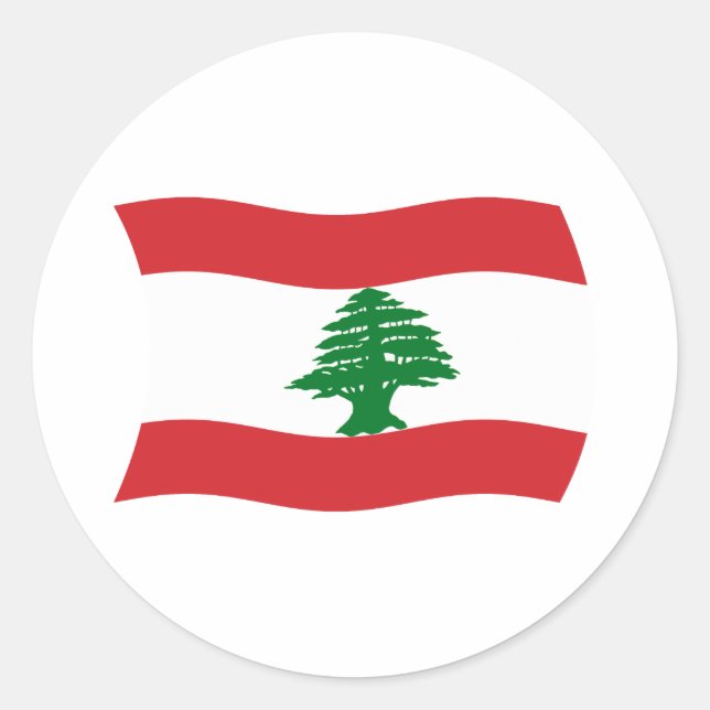 Autocollant du drapeau du Liban (Devant)