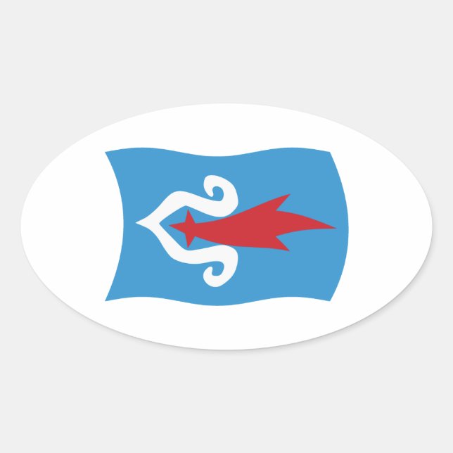 Autocollant du drapeau du peuple Aïnou (Devant)