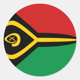 Autocollant du drapeau fisheye de Vanuatu