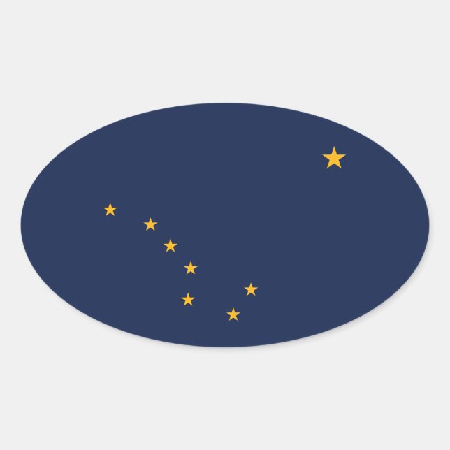 Autocollant du drapeau ovale de l'Alaska (Devant)