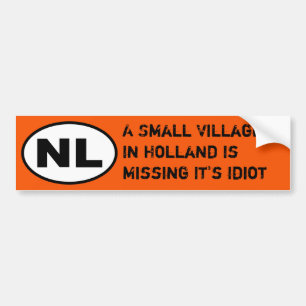 Autocollant du NL - idiot absent de village