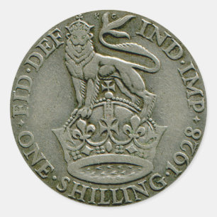 Autocollant du shilling 1928 britannique