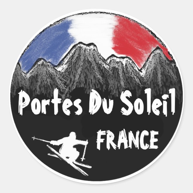Autocollant du skieur des Portes Du Soleil France (Devant)