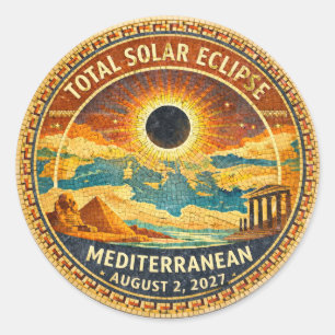 Autocollant Eclipse Totale de Soleil Mosaïque 2027