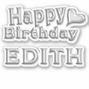 Autocollant Edith Joyeux Anniversaire argent
