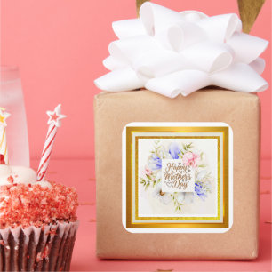 Autocollant élégant fleurs Joyeuse fête des mères