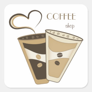 Autocollant élégant pour magasin de café