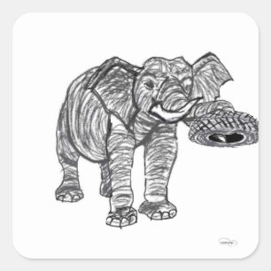 Autocollant éléphant