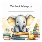 Autocollant éléphant et livres modifiables