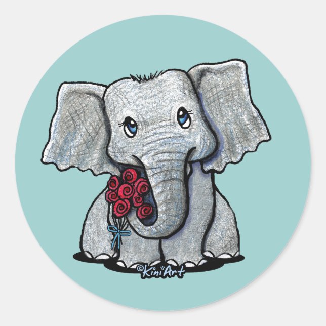 Autocollant éléphant KiniArt (Devant)
