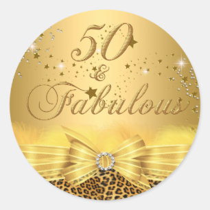 Autocollant Empreinte de léopard Bow 50 et fabuleu