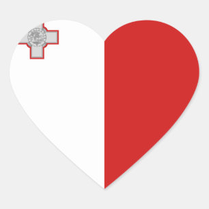 Autocollant en forme de coeur avec le drapeau de M