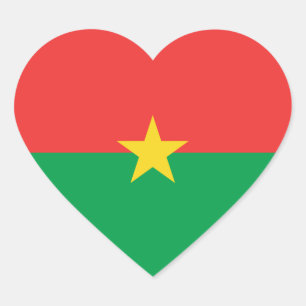 Autocollant en forme de cœur avec le drapeau du Bu