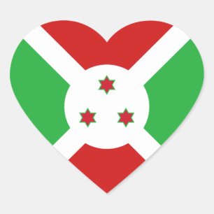 Autocollant en forme de cœur avec le drapeau du Bu