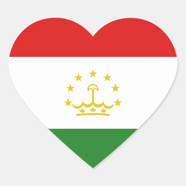 Autocollant en forme de cœur avec le drapeau du Ta (Devant)
