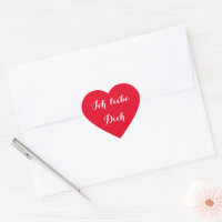 Autocollant en forme de cœur « Ich liebe Dich I Lo