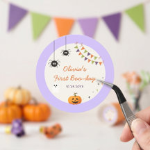Autocollant en papier d'anniversaire Halloween col