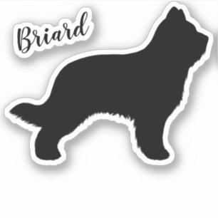 Autocollant en silhouette de chien de Briard