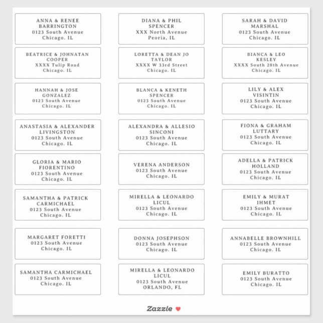 Autocollant en vinyle coupé Étiquette de adresse i (Feuille)