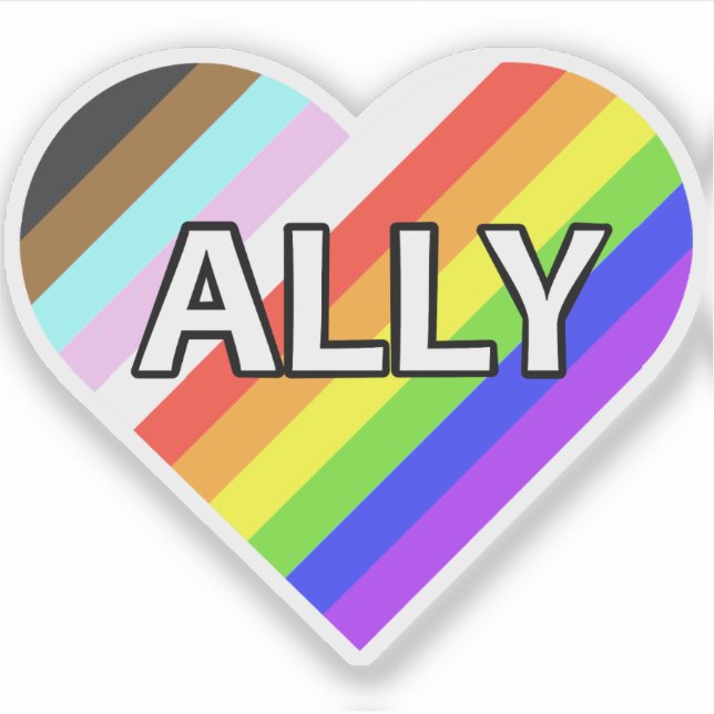 Autocollant en vinyle Coupé sur mesure Ally Pride  (Devant)