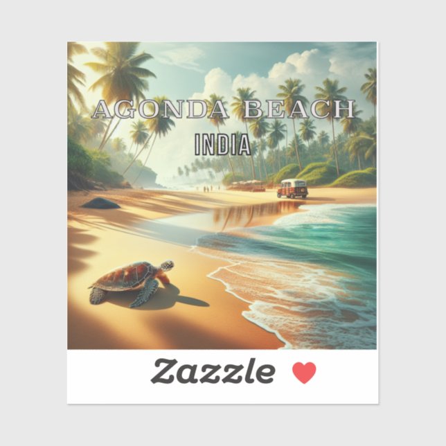 Autocollant en vinyle de 3 pouces Agonda Beach Ind (Feuille)