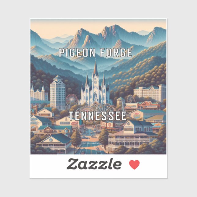 Autocollant en vinyle de 3 pouces Pigeon Forge Ten (Feuille)