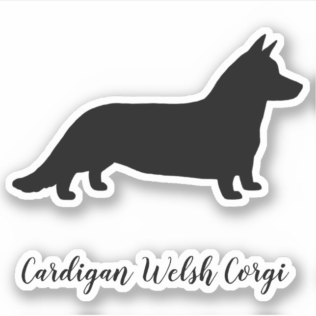 Autocollant en vinyle de Cardigan Welsh Corgi Dog  (Devant)