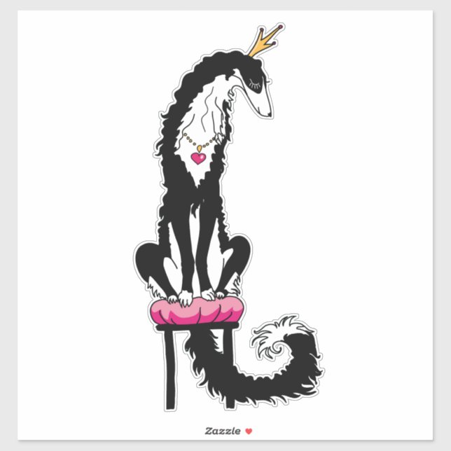 Autocollant en vinyle de couleur Borzoi Die (Feuille)