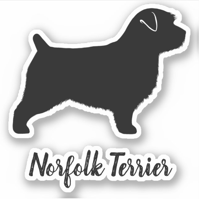 Autocollant en vinyle de Norfolk Terrier Chien Sil (Devant)