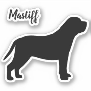 Autocollant en vinyle de silhouette de chien Masti