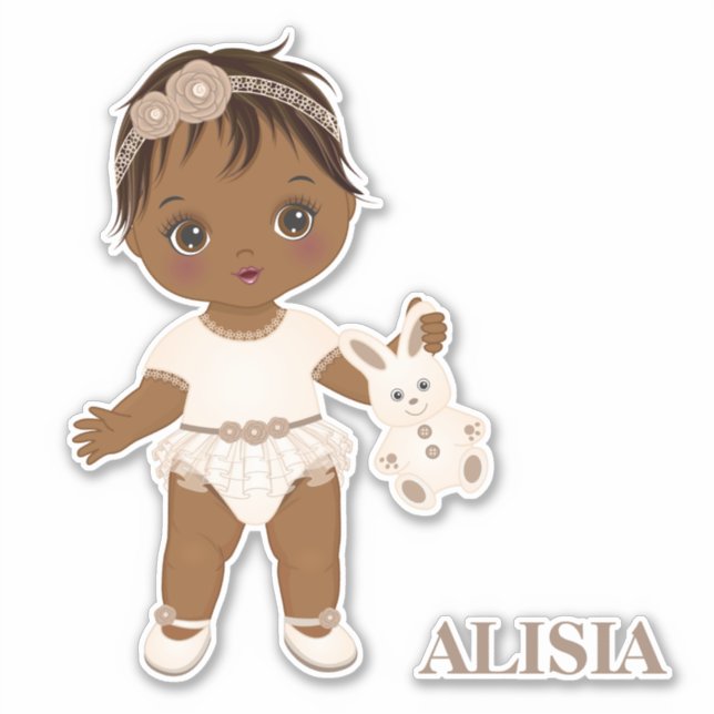 Autocollant en vinyle pour bébé afro-américain Boh (Devant)