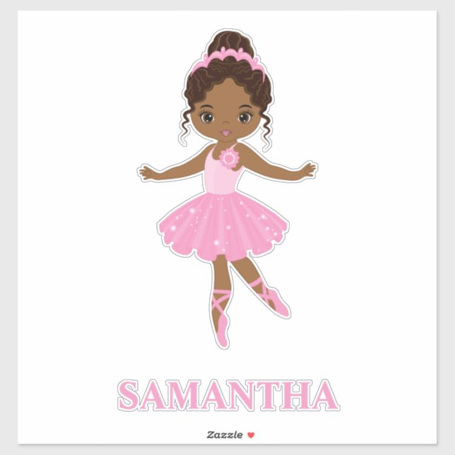 Autocollant en vinyle pour fille Amecan Ballerina (Feuille)