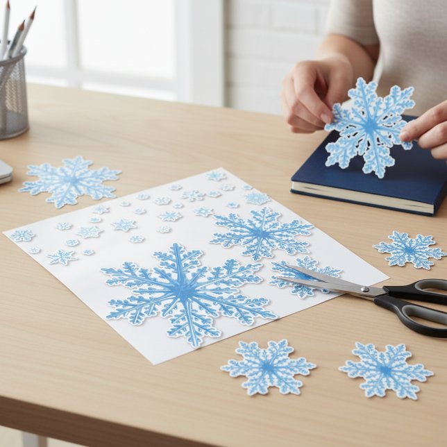 Autocollant en vinyle pour flocon de neige bleu (Blue Snowflake Craft Vinyl Sticker)