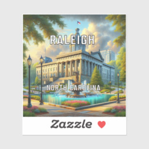 Autocollant en vinyle Raleigh North Carolina 3 pou