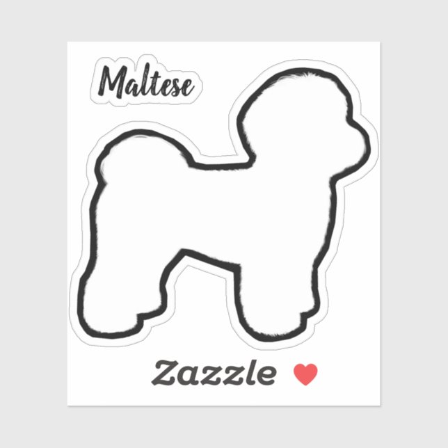 Autocollant en vinyle silhouette de chien maltais (Feuille)