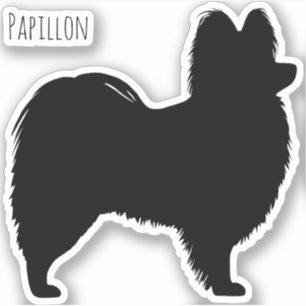 Autocollant en vinyle silhouette de chien Papillon