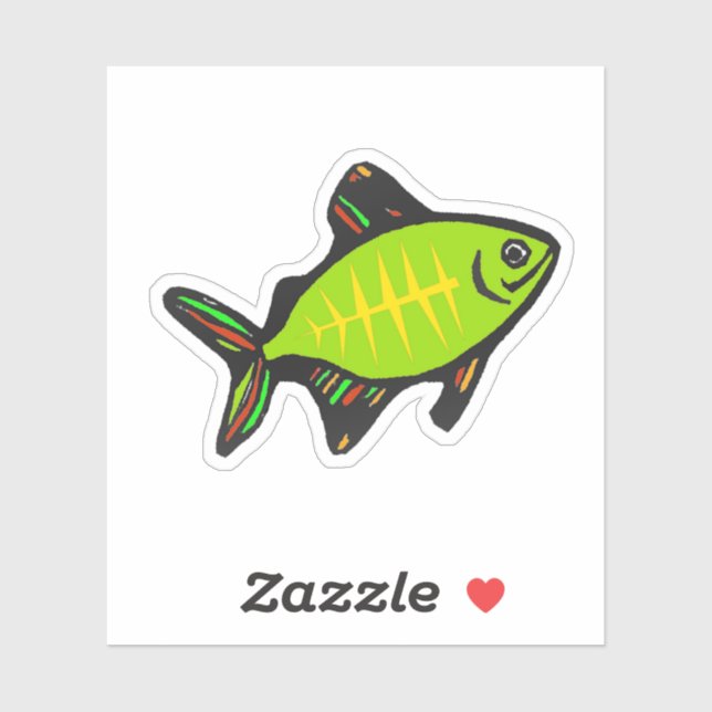 Autocollant en vinyle sur mesure - Poisson Xavier  (Feuille)