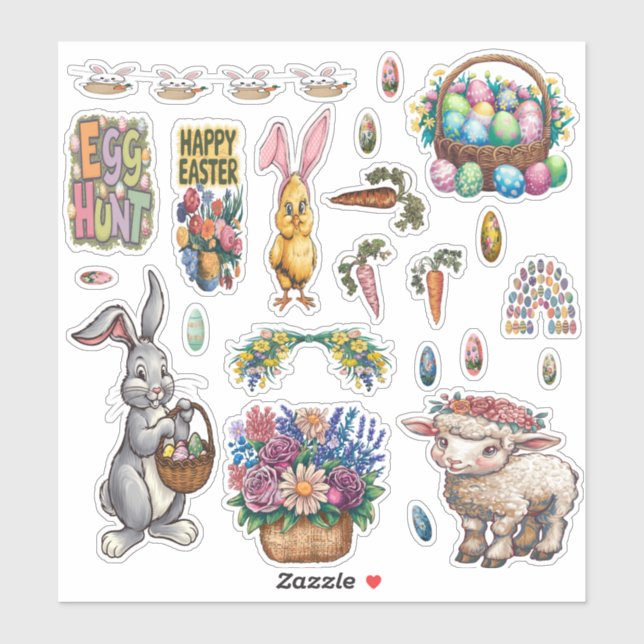 Autocollant en vinyle sur mesure pour Pâques (Feuille)