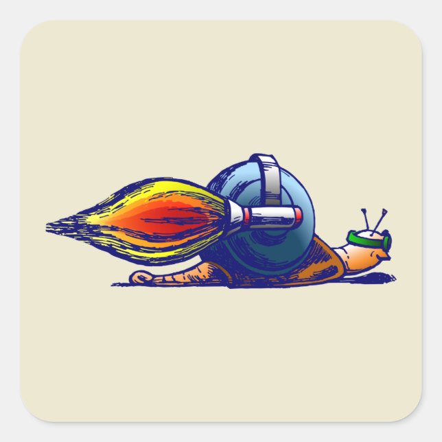 Autocollant escargot fusée (Devant)