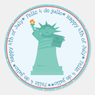 Autocollant espagnol du 4 juillet Statue de la Lib