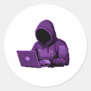 autocollant esthétique violet pixel art cyber pira