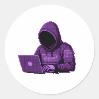 autocollant esthétique violet pixel art cyber pira
