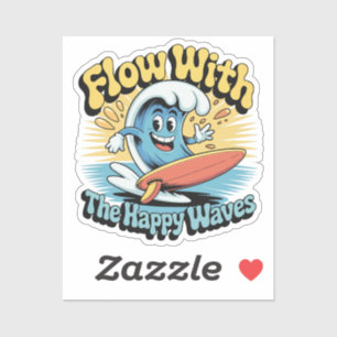Autocollant Étanche Flow With The Happy Waves