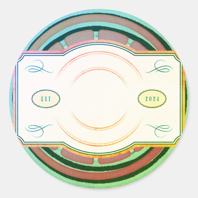 Autocollant étiquette à brillance ronde personnali (Devant)