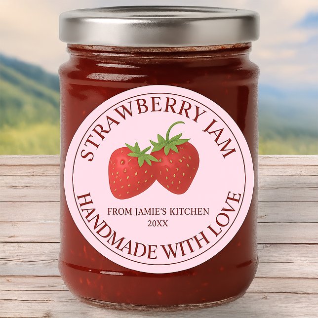 Autocollant Étiquette à confiture de fraises artis (Créateur téléchargé)