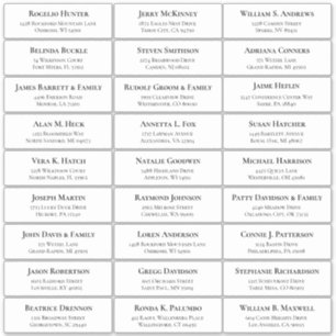 Autocollant étiquette de adresse invité mariage pe